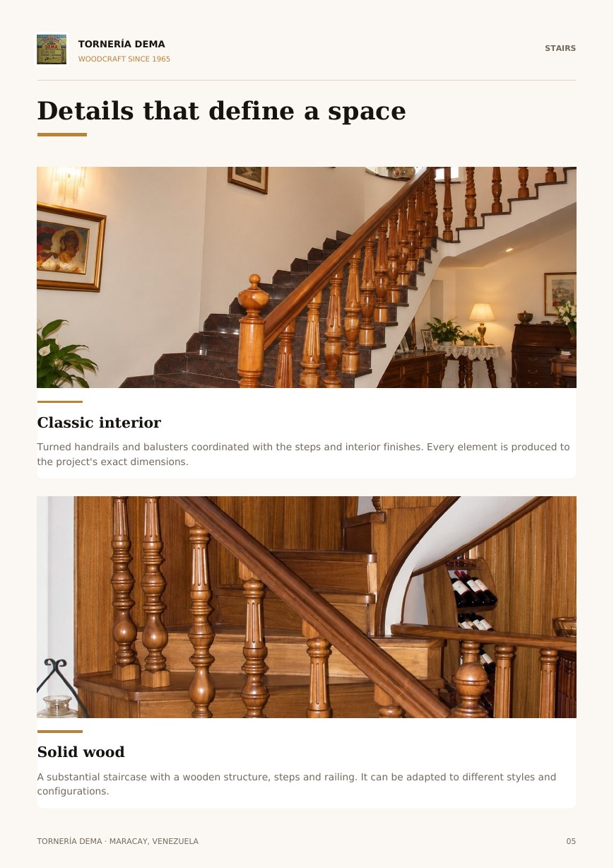 Page 5 of the Tornería Dema English catalog