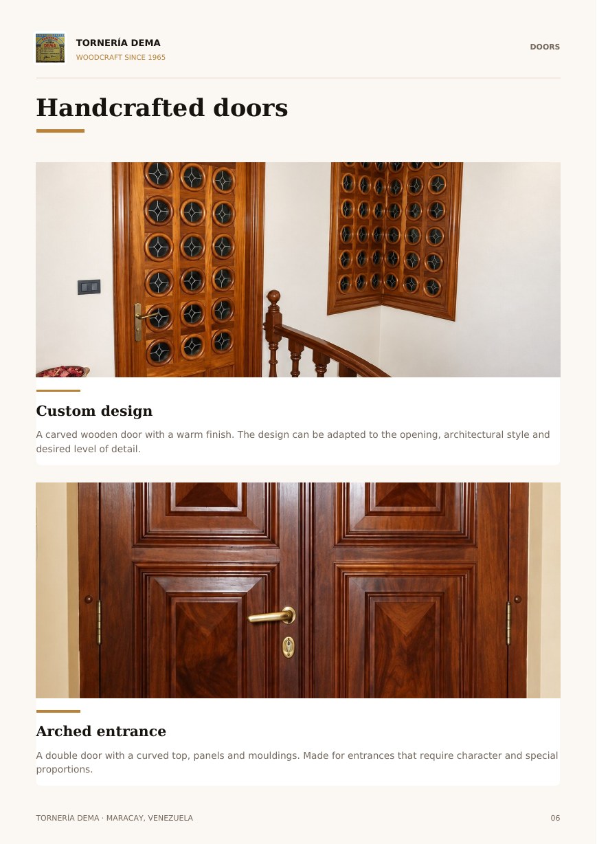 Page 6 of the Tornería Dema English catalog