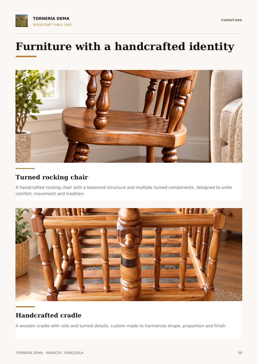 Page 8 of the Tornería Dema English catalog