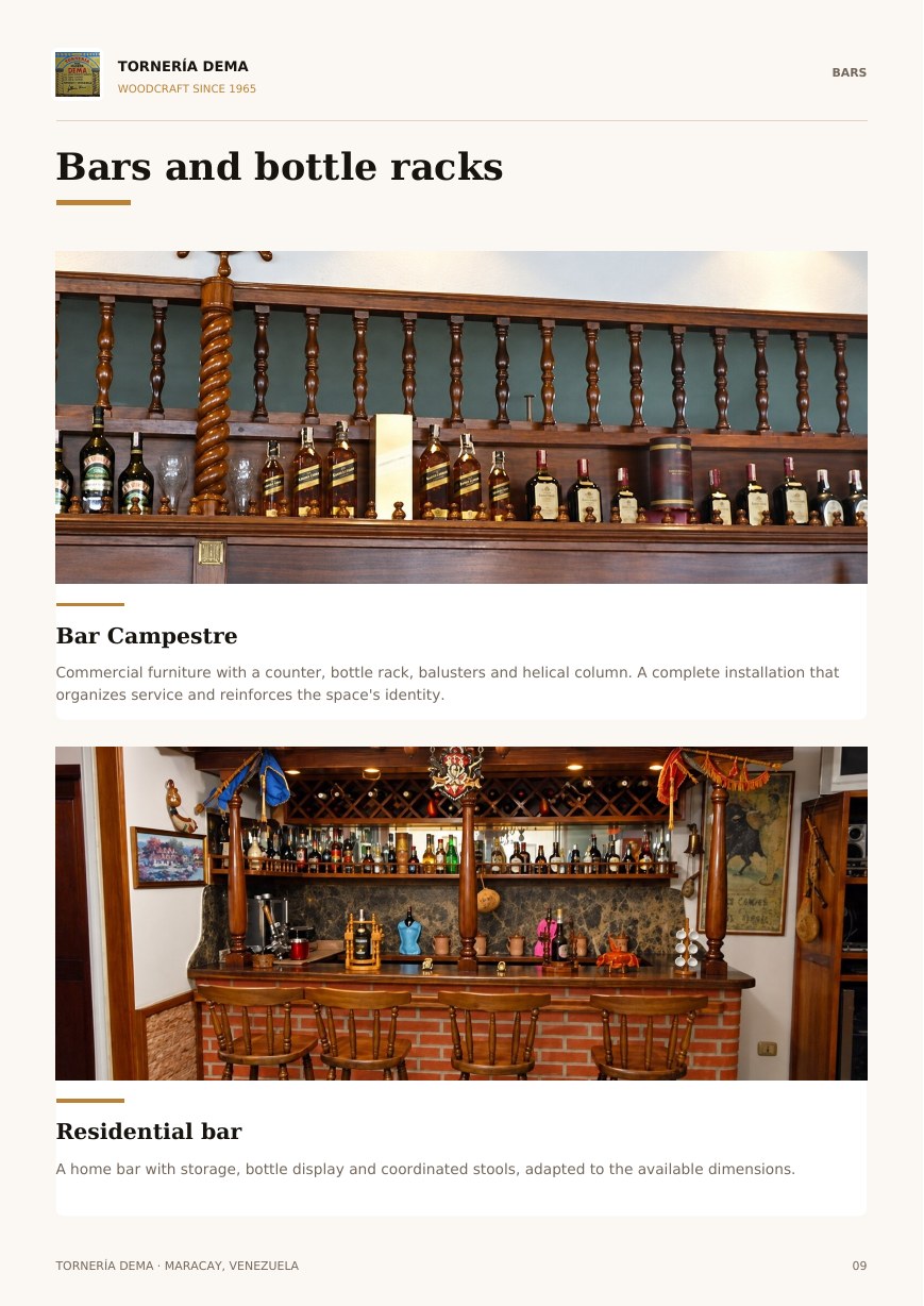 Page 9 of the Tornería Dema English catalog