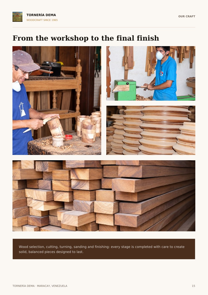 Page 15 of the Tornería Dema English catalog
