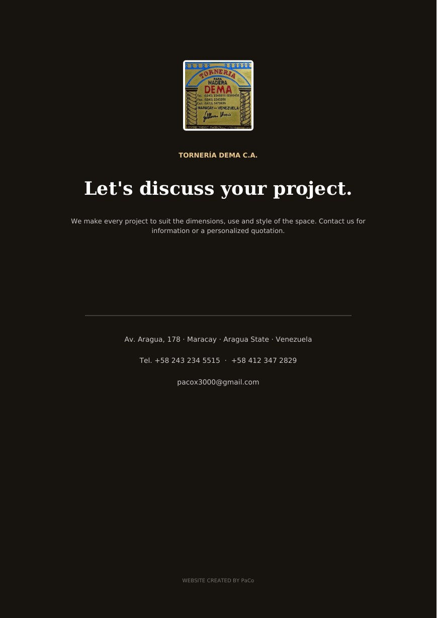 Page 16 of the Tornería Dema English catalog